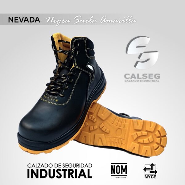 Nevada negra suela amarilla